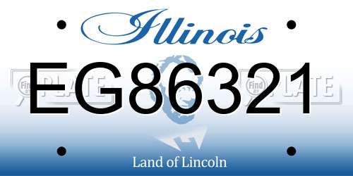 EG86321 Illinois License Plate