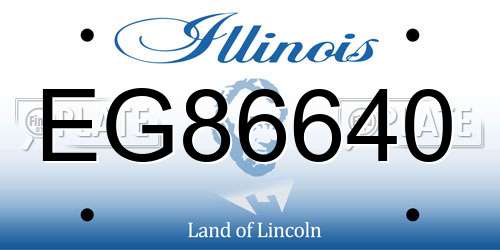 EG86640 Illinois License Plate