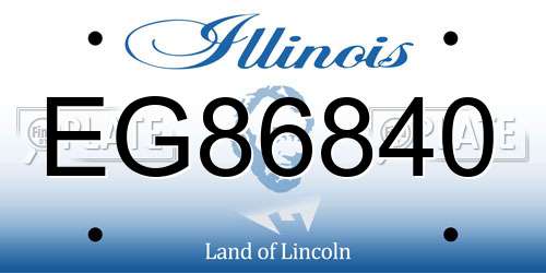 EG86840 Illinois License Plate