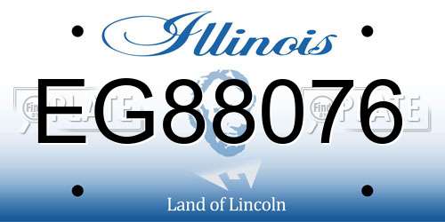 EG88076 Illinois License Plate