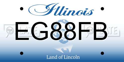 EG88FB Illinois License Plate