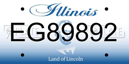 EG89892 Illinois License Plate