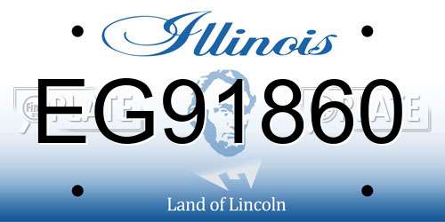 EG91860 Illinois License Plate