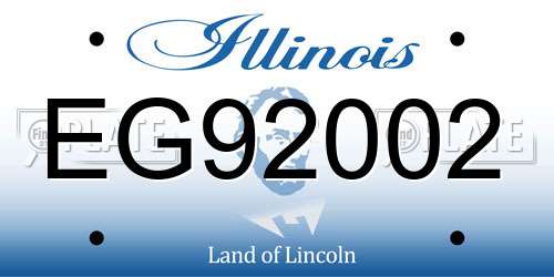 EG92002 Illinois License Plate