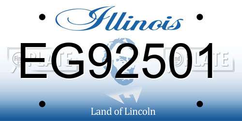 EG92501 Illinois License Plate