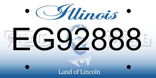 EG92888 Illinois License Plate