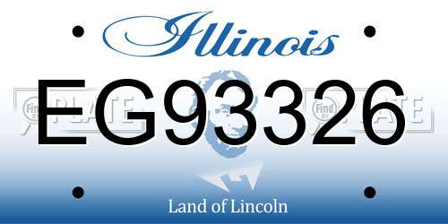 EG93326 Illinois License Plate
