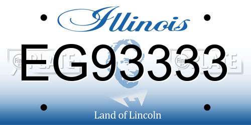 EG93333 Illinois License Plate