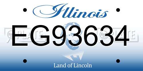 EG93634 Illinois License Plate