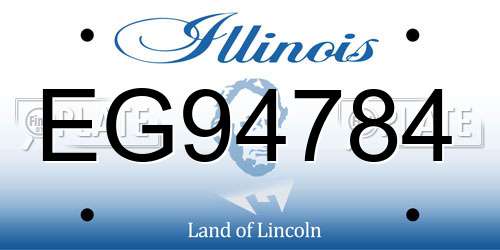 EG94784 Illinois License Plate
