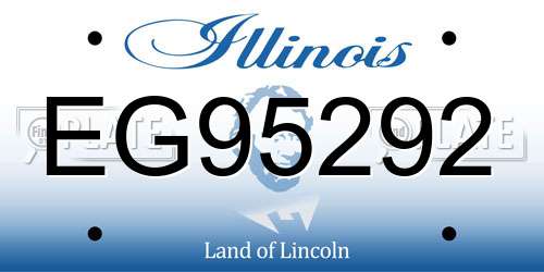 EG95292 Illinois License Plate