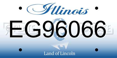EG96066 Illinois License Plate