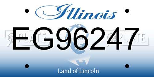 EG96247 Illinois License Plate