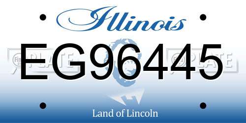 EG96445 Illinois License Plate