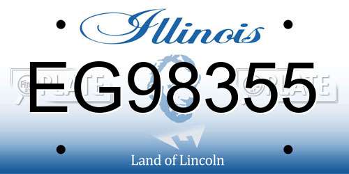 EG98355 Illinois License Plate