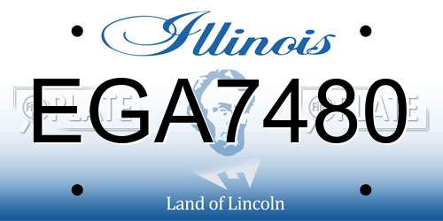 EGA7480 Illinois License Plate