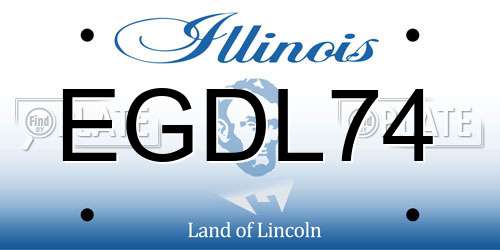 EGDL74 Illinois License Plate