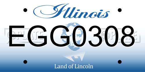 EGG0308 Illinois License Plate