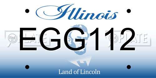 EGG112 Illinois License Plate