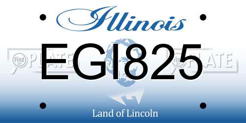 EGI825 Illinois License Plate
