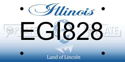 EGI828 Illinois License Plate