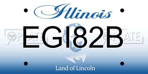 EGI82B Illinois License Plate