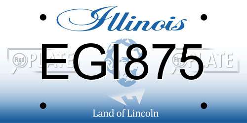 EGI875 Illinois License Plate
