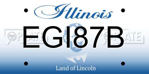 EGI87B Illinois License Plate