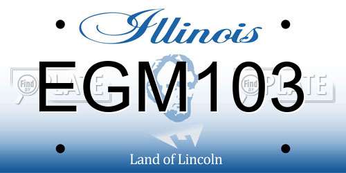 EGM103 Illinois License Plate