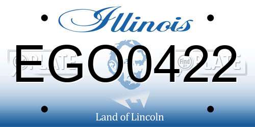 EGO0422 Illinois License Plate