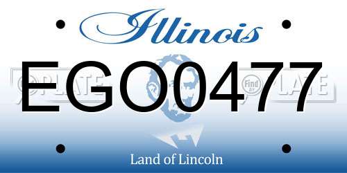 EGO0477 Illinois License Plate