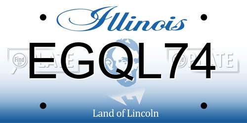 EGQL74 Illinois License Plate