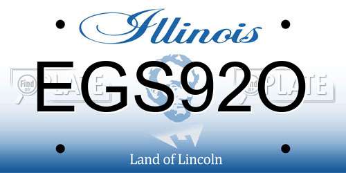EGS92O Illinois License Plate