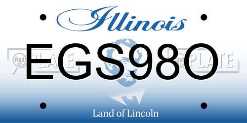EGS98O Illinois License Plate
