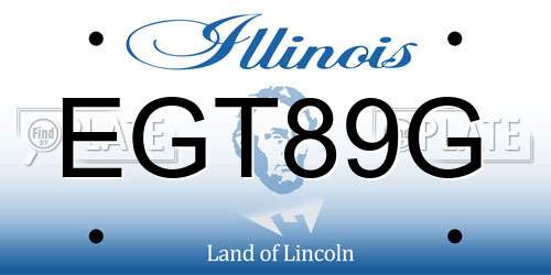 EGT89G Illinois License Plate