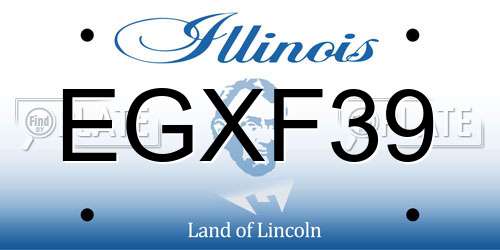 EGXF39 Illinois License Plate