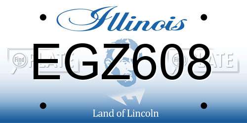 EGZ608 Illinois License Plate