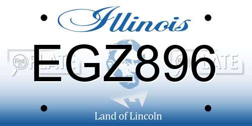 EGZ896 Illinois License Plate