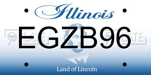 EGZB96 Illinois License Plate
