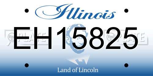 EH15825 Illinois License Plate