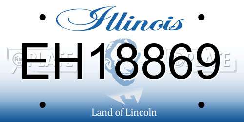 EH18869 Illinois License Plate
