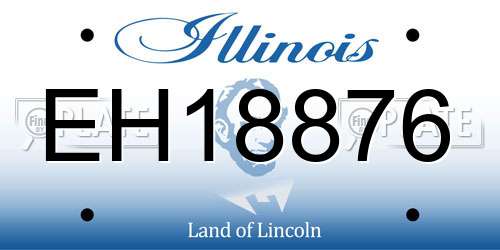 EH18876 Illinois License Plate