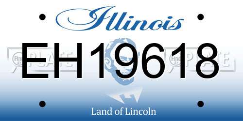 EH19618 Illinois License Plate