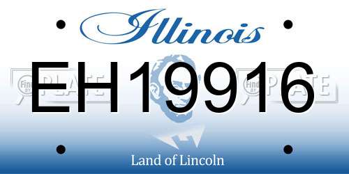 EH19916 Illinois License Plate