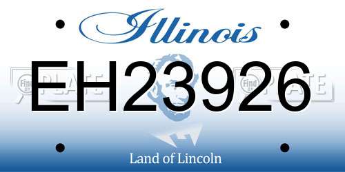 EH23926 Illinois License Plate