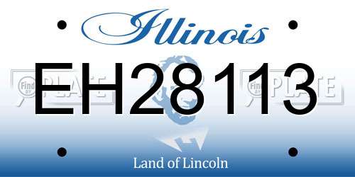 EH28113 Illinois License Plate
