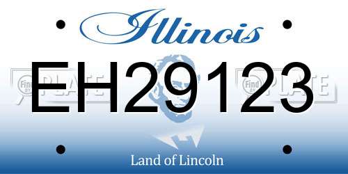 EH29123 Illinois License Plate
