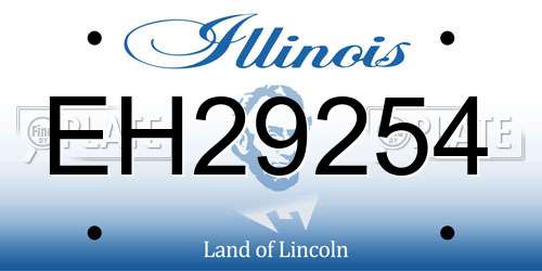 EH29254 Illinois License Plate