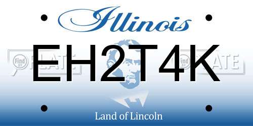 EH2T4K Illinois License Plate