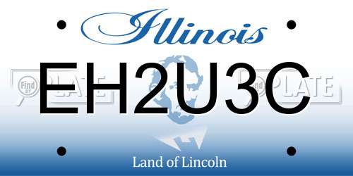 EH2U3C Illinois License Plate